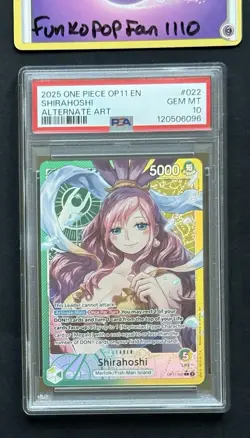 PSA 10 Gem Mint Shirahoshi OP11-022 L Alt A Fist of Divine Speed One Piece Card - Image 1