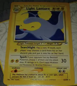 Light Lanturn 23/105 Rare Neo Destiny Pokemon Card LP - Image 1