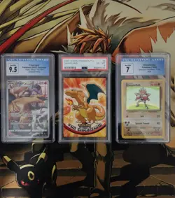 Pokemon Graded Card Slab Collection Lot Charizard Topps Hitmonchan Base Japanese - Image 1