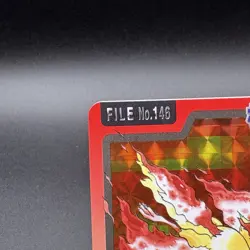 1997 Bandai Carddass Moltres File No.146 Prism Holo Pokemon Card Japanese JP - Image 3