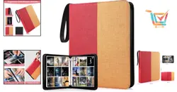 Waterproof Card Binder with 900 Pockets for Collectors - Red/Yellow - Image 2