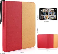Waterproof Card Binder with 900 Pockets for Collectors - Red/Yellow - Image 4