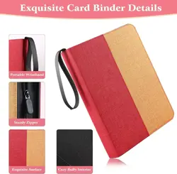 Waterproof Card Binder with 900 Pockets for Collectors - Red/Yellow - Image 5