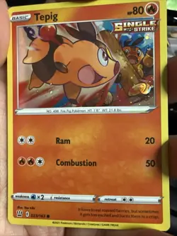 Tepig 023/163 Battle Styles 2021 Cosmos Holo Rare Promo Pokemon TCG Card - NM - Image 1