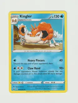 Kingler Pokemon TCG SWSH01 Sword & Shield Base Set Card 044/202 - Image 1
