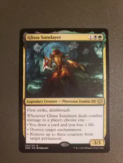 MTG Magic the Gathering Glissa Sunslayer (202/530) Phyrexia All Will Be One LP - Image 1