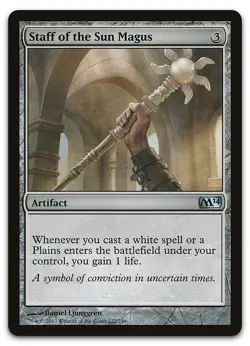 Staff of the Sun Magus #222 (NM) Magic 2014 M14 Magic MTG - Image 1