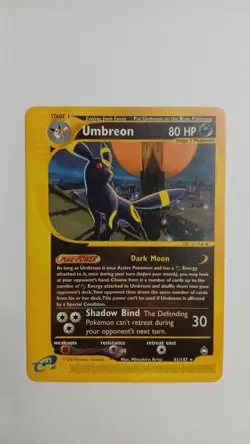 Pokemon Umbreon Card 41/147 Non-Holo Rare Aquapolis 2002 Nintendo -LP *READ DESC - Image 1