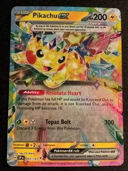 Pokemon TCG - 1x Pikachu ex 057/191 Sv08: Surging Sparks Double Rare - Near Mint - Image 1