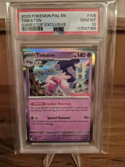 2023 POKEMON PAL EN-PALDEA EVOLVED GAMESTOP EXCLUSIVE #105 TINKATON PSA 10 - Image 1