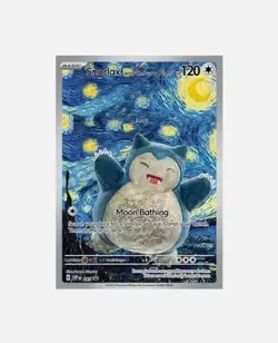 Pokemon Snorlax Starry Night Van Gogh Beautiful Moon ACG Star Trading Card NM - Image 1