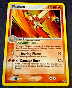 Pokemon TCG Blaziken EX Emerald Holo Rare Card 1/106 NM - Image 1