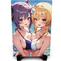 Genshin Impact Lumine Keqing Sexy Anime Waifu Girls Lewd Goddess Story Art Card - Image 2