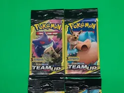 Pokemon Sun & Moon Team Up 3 Card Booster Packs Complete Art Set of 4 Packs - Image 2
