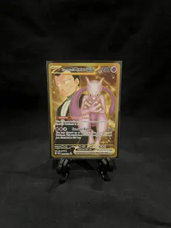 Destined Rivals Gold Team Rockets Mewtwo EX Hyper Rare Card 240/182 - Image 1