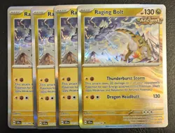 Raging Bolt Holo 111/142 4x Playset Pokemon Card 2024 Stellar Crown NM - Image 1