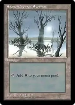 MTG EDH Snow-Covered Swamp [Ice Age] LP - Image 1