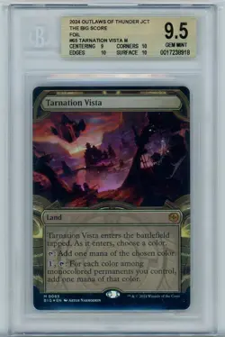 MTG Outlaws of TJ The Big Score Raised Foil Tarnation Vista 9.5 BGS - Image 1