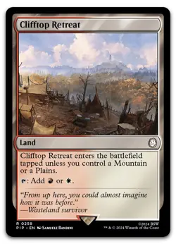 Clifftop Retreat #258 (NM) Fallout PIP Magic MTG - Image 1