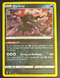Darkrai 105/189 Cosmos Holo Rare Promo Darkness Ablaze Pokemon Card LP - Image 1