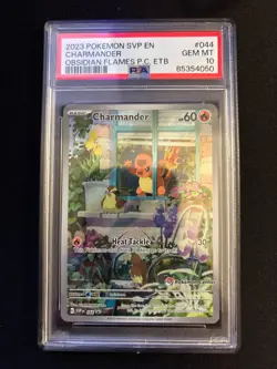 2023 POKEMON CENTER STAMPED PROMO #044 CHARMANDER OBSIDIAN FLAMES PC ETB PSA 10 - Image 1
