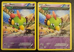 Natu 28/108 x2 1 Reverse Holo 1 Reg English Pokemon Roaring Skies LP/MP - Image 1