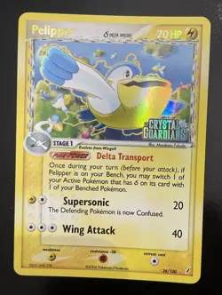 Pelipper Delta Species 26/100 EX Crystal Guardians Reverse Holo Rare NM Pokemon - Image 1