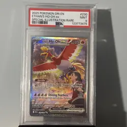 2025 Pokemon S&V Destined Rivals #230 SIR Full Art Ethan's Ho-oh ex PSA 9 Mint - Image 1