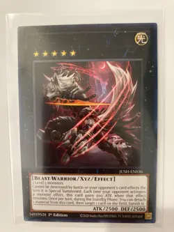 YUGIOH MISPRINT NO NAME NO IMPRINT - K9-00 "Hound" - JUSH-EN043 - Rare 1st ED NM - Image 1