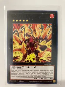 YUGIOH MISPRINT NO NAME - Number 61: Volcasaurus - JUSH-EN043 - Rare 1st ED NM/M - Image 1