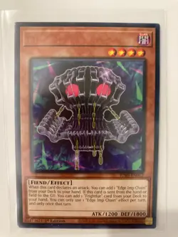YUGIOH MISPRINT NO NAME - Edge Imp Chain - JUSH-EN012 - Rare 1st ED NM/M - Image 1