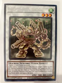 Yugioh MISPRINT NO NAME - Martial Metal Marcher - JUSH-EN052 - Rare 1st ED NM/M - Image 1