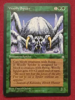 Magic The Gathering ICE AGE WOOLLY SPIDER green card MTG - Image 1