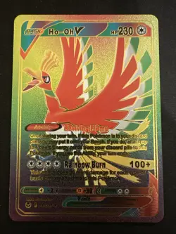 Ho-Oh V Full Art Holo Card Sword & Shield Fan Art Card Foil Texture Rare NM - Image 1