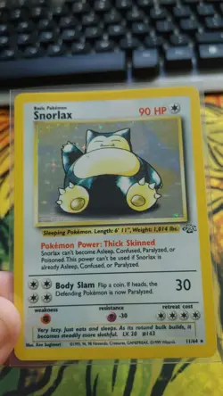Pokemon TCG Snorlax Jungle Holo Unlimited Rare Card 11/64 LP Condition - Image 1