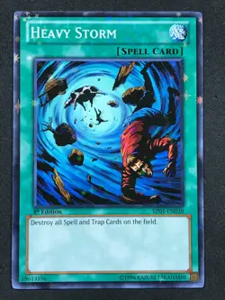 Heavy Storm (Starfoil Rare) BP01-EN038 Yugioh - 1st Edition Card - MP/LP - Image 1