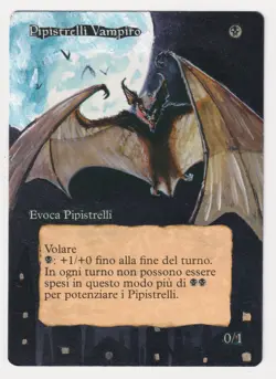 Altered Italian Vampire Bats HP Legends 1995 MTG Magic Hand Painted Unique Art! - Image 1