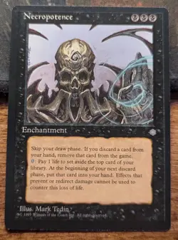 NECROPOTENCE - Ice Age - VINTAGE ORIGINAL PRINTING - MTG Magic: the Gathering - Image 1