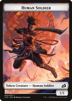 MTG HUMAN SOLDIER 1/1 TOKEN 003 MAGIC - IKO IKORIA: LAIR OF BEHEMOTHS TOKEN - Image 1