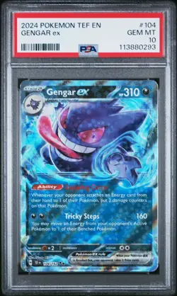 2024 POKEMON TEF EN-TEMPORAL FORCES #104 GENGAR EX PSA 10 - Image 1