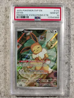 POKEMON PRISMATIC EVOLUTIONS ETB EXCLUSIVE BLACK STAR PROMO EEVEE 173 PSA 9 MINT - Image 1
