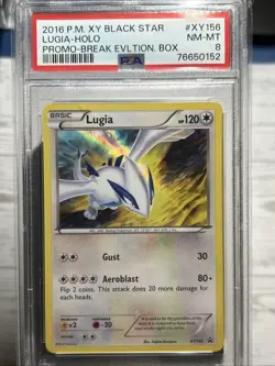 POKEMON 2016 Promo Break Evolution Box LUGIA Holo #XY156 PSA 8 RARE - Image 1