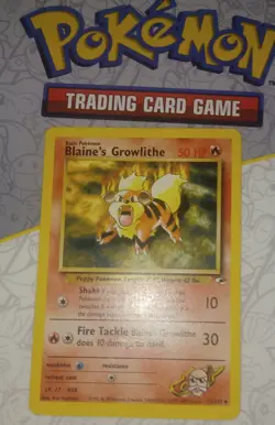Pokemon TCG - Blaine's Growlithe - 35/132 - Gym Heroes - Uncommon LP - Image 1