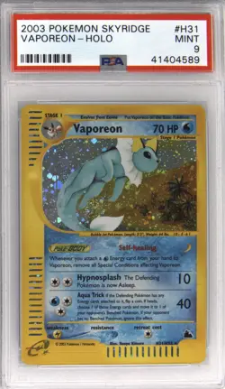 2003 POKEMON SKYRIDGE #H31 VAPOREON-HOLO PSA 9 - Image 1