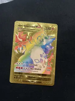 Pokemon TCG Charizard Vmax Gold Plated 074/073 HP 330 Rainbow - NM+ - Image 1