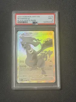 2025 POKEMON WHITE FLARE BLACK WHITE RARE 173 RESHIRAM EX PSA 9 ENGLISH EN - Image 2