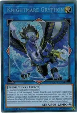 Yugioh! LP Knightmare Gryphon - FLOD-EN048 - Secret Rare - 1st Edition Lightly P - Image 1