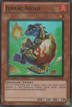 Yugioh! LP Jurrac Aeolo - HA04-EN017 - Super Rare - 1st Edition Lightly Played, - Image 1
