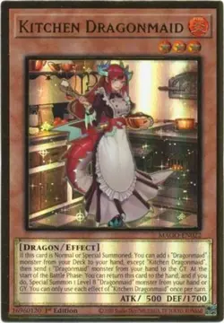 Yugioh! LP Kitchen Dragonmaid - MAGO-EN022 - Premium Gold Rare - 1st Edition Lig - Image 1