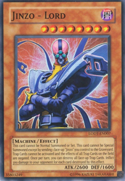 Yugioh! LP Jinzo - Lord - LODT-EN007 - Super Rare - Unlimited Edition Lightly Pl - Image 1
